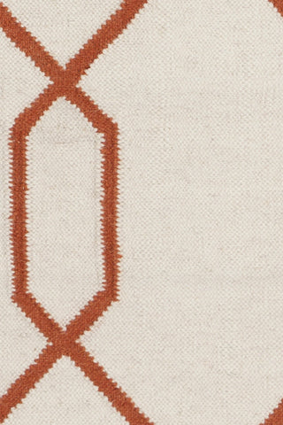 Chandra Lima LIM-25712 White/Orange Area Rug Close Up