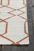 Chandra Lima LIM-25712 White/Orange Area Rug Corner Shot
