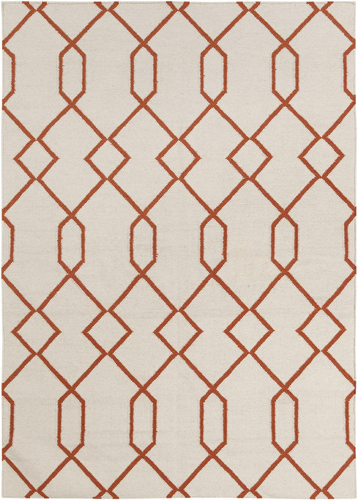 Chandra Lima LIM-25712 White/Orange Area Rug main image