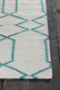 Chandra Lima LIM-25713 White/Teal Area Rug Corner Shot