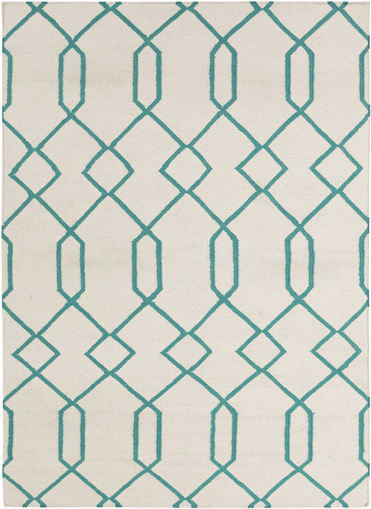 Chandra Lima LIM-25713 White/Teal Area Rug main image