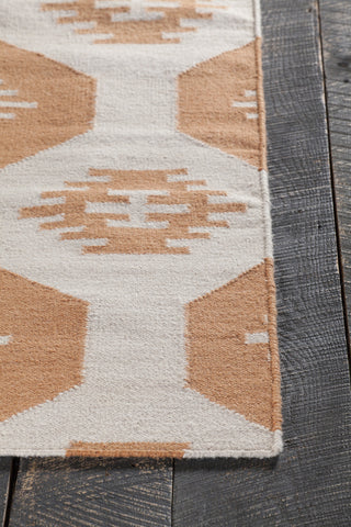 Chandra Lima LIM-25716 White/Orange Area Rug Corner Shot