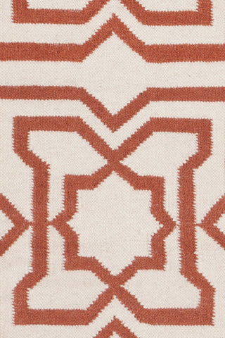 Chandra Lima LIM-25719 White/Orange Area Rug Close Up