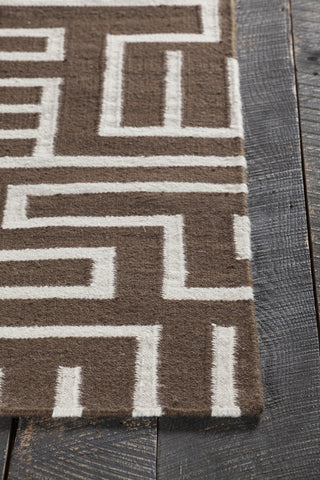 Chandra Lima LIM-25725 Brown/White Area Rug Corner Shot