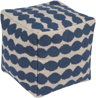 Surya Ljpf-001 Blue Pouf by Lotta Jansdotter 20 X 20 X 20 Cube