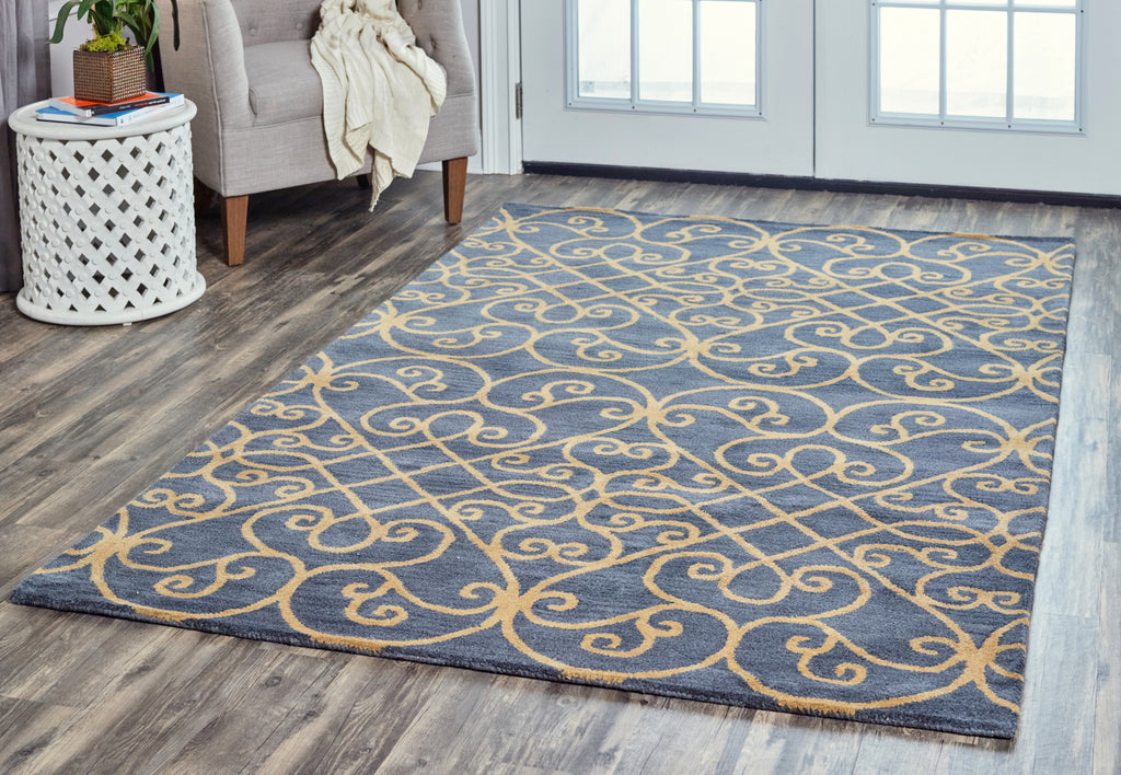 Rizzy Arden Loft-Lewis Manor LM9403 Charcoal Area Rug  Feature