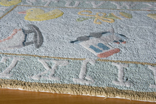 Momeni Lil Mo Classic LMI-2 Baby Blue Area Rug Closeup