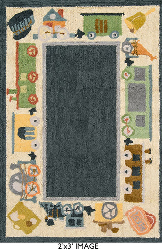 Momeni Lil Mo Classic LMI-3 Blue Area Rug Detail Shot