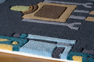 Momeni Lil Mo Whimsy LMJ-1 Steel Blue Area Rug Closeup