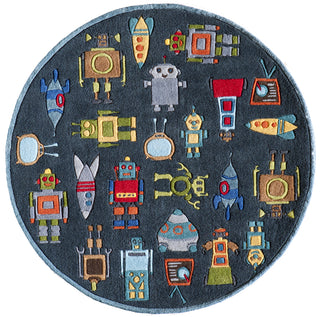 Momeni Lil Mo Whimsy LMJ-1 Steel Blue Area Rug Close up