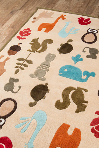 Momeni Lil Mo Whimsy LMJ-2 Ivory Area Rug Corner Shot Feature