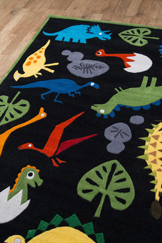 Momeni Lil Mo Whimsy LMJ18 Black Area Rug Corner Shot