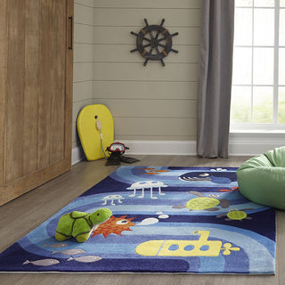 Momeni Lil Mo Whimsy LMJ21 Blue Area Rug Detail Shot Feature