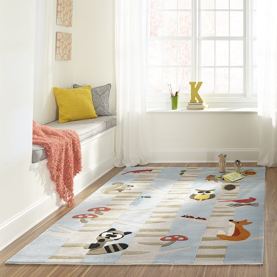 Momeni Lil Mo Whimsy LMJ29 Light Blue Area Rug Detail Shot Feature