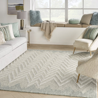 Nourison Linked LNK04 Teal Area Rug Main Image