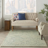 Nourison Linked LNK06 Ivory/Turquoise Area Rug Room Scene Feature