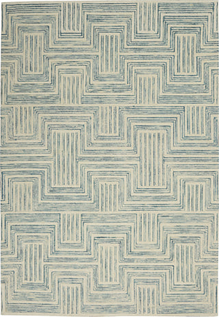 Nourison Linked LNK06 Ivory/Turquoise Area Rug