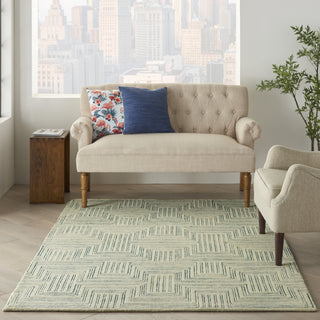 Nourison Linked LNK06 Ivory/Turquoise Area Rug