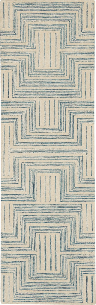 Nourison Linked LNK06 Ivory/Turquoise Area Rug