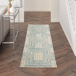 Nourison Linked LNK06 Ivory/Turquoise Area Rug