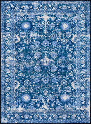 Surya London LON-2300 Bright Blue Dark Aqua Denim Cream Area Rug Mirror main image