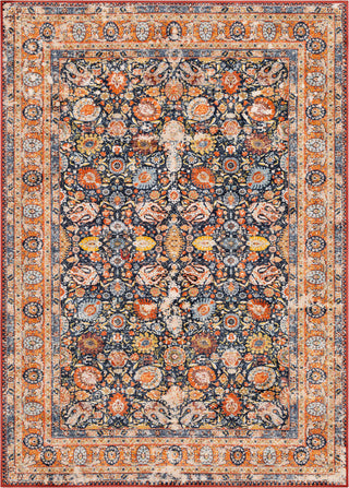 Surya London LON-2304 Dark Blue Burnt Orange Mustard Sky Bright Yellow Cream Grass Green Area Rug Mirror main image