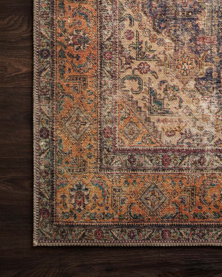 Loloi II Loren LQ-02 Plum/Multi Area Rug Corner On Wood