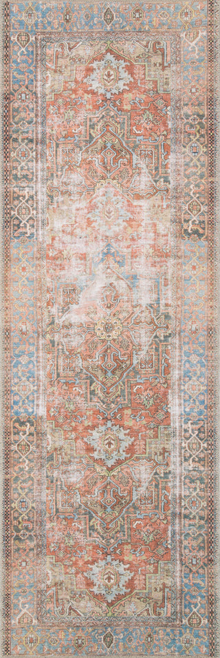 Loloi II Loren LQ-15 Terracotta/Sky Area Rug 2'6''x7'6'' Runner