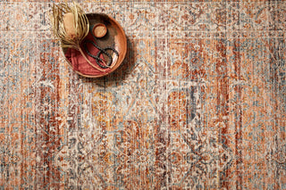 Loloi Lourdes LOU-07 Tangerine / Ocean Area Rug Lifestyle Image Feature