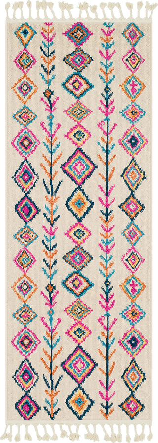 Surya Love LOV-2303 Bright Pink Yellow Ivory Navy Sky Blue Peach Burnt Orange Area Rug Runner Image