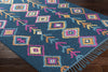 Surya Love LOV-2304 Navy Sky Blue Bright Pink Yellow Burnt Orange Peach Ivory Area Rug Corner Image