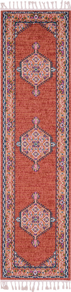 Surya Love LOV-2306 Brick Coral Peach Burnt Orange Navy Bright Pink Ivory Lime Area Rug Runner Image