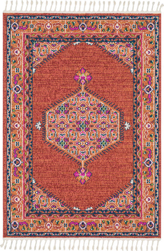 Surya Love LOV-2306 Brick Coral Peach Burnt Orange Navy Bright Pink Ivory Lime Area Rug main image