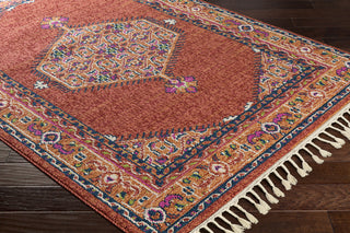 Surya Love LOV-2306 Brick Coral Peach Burnt Orange Navy Bright Pink Ivory Lime Area Rug Corner Image
