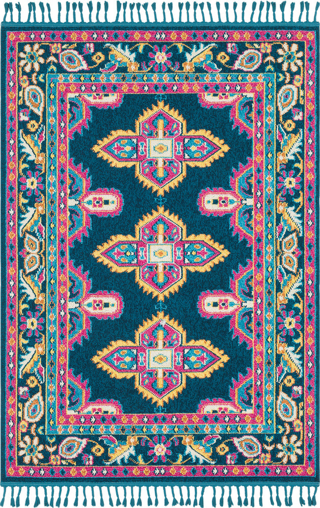 Surya Love LOV-2312 Navy Sky Blue Bright Pink Burnt Orange Yellow Ivory Peach Area Rug main image
