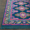 Surya Love LOV-2312 Navy Sky Blue Bright Pink Burnt Orange Yellow Ivory Peach Area Rug Detail Image