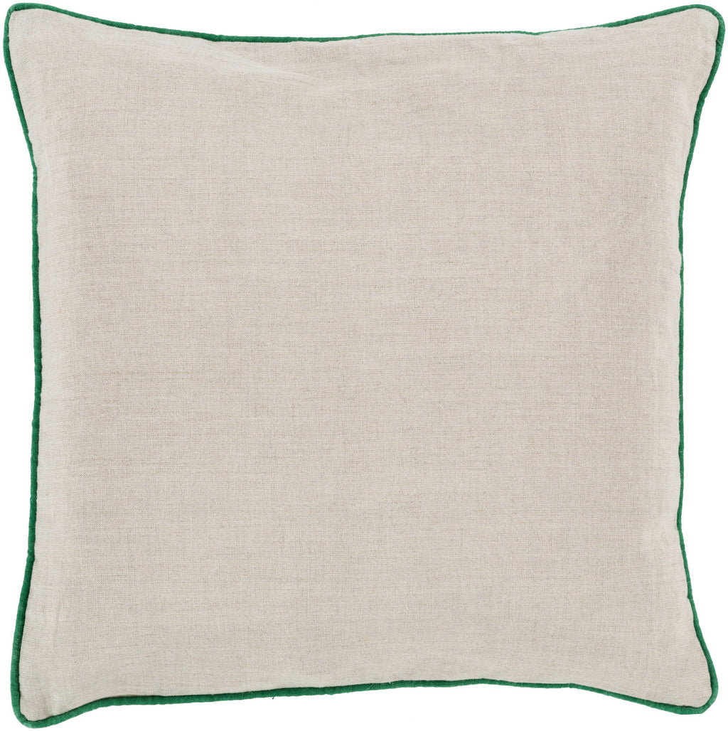 Surya Linen Piped Brilliantly Bordered LP-002 Pillow 18 X 18 X 4 Poly filled