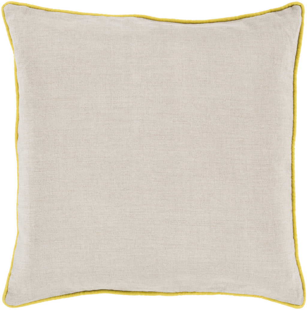 Surya Linen Piped Brilliantly Bordered LP-003 Pillow 18 X 18 X 4 Poly filled