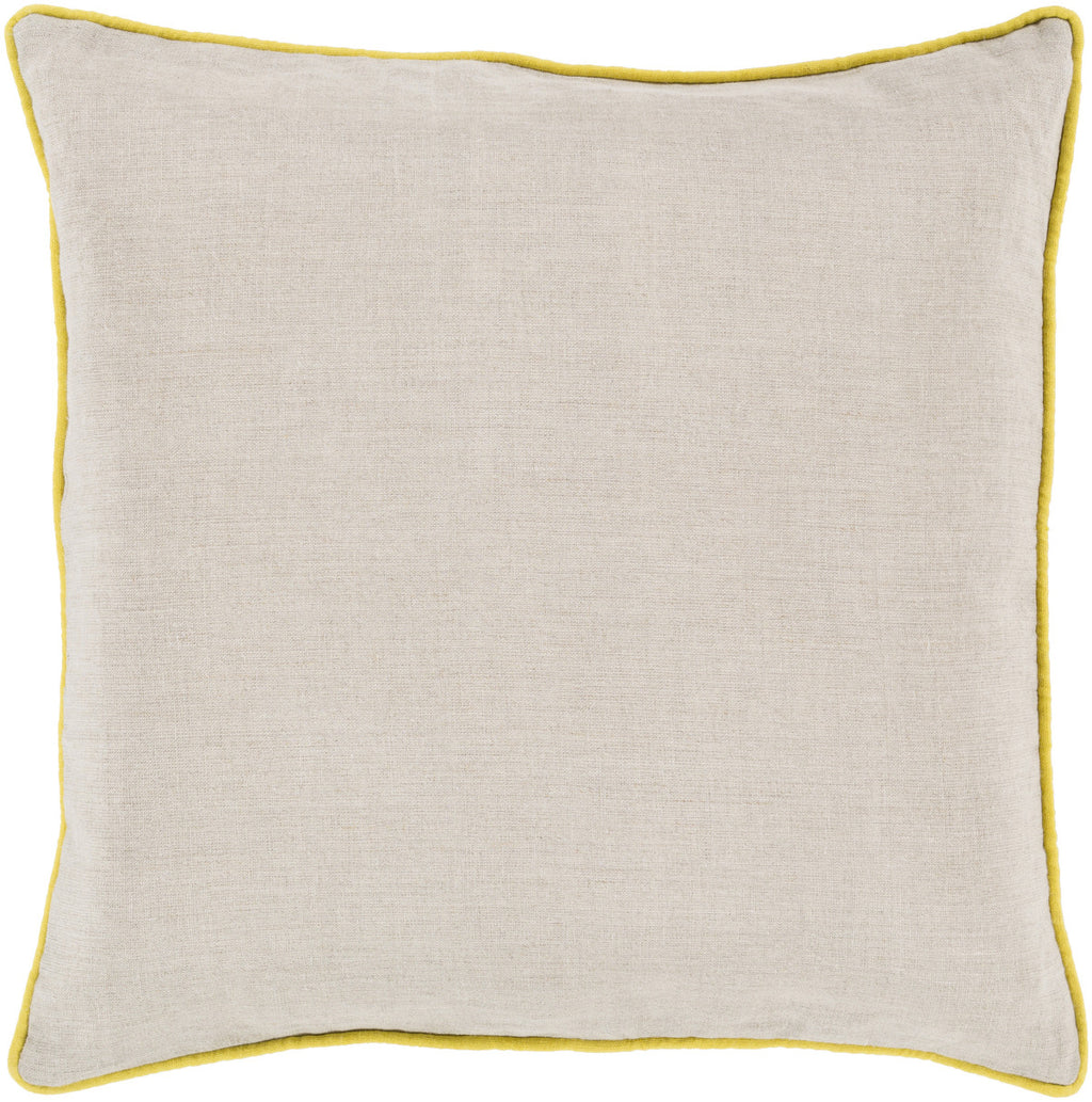 Surya Linen Piped Brilliantly Bordered LP-003 Pillow 22 X 22 X 5 Poly filled