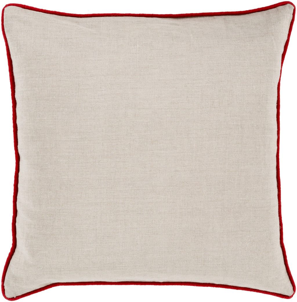 Surya Linen Piped Brilliantly Bordered LP-004 Pillow 18 X 18 X 4 Poly filled