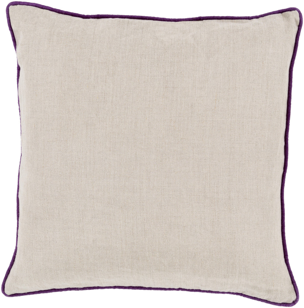 Surya Linen Piped Brilliantly Bordered LP-007 Pillow 18 X 18 X 4 Poly filled