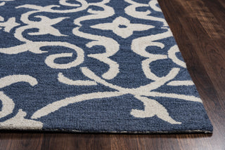 Rizzy Loureli LR9613 Blue Area Rug Edge Shot