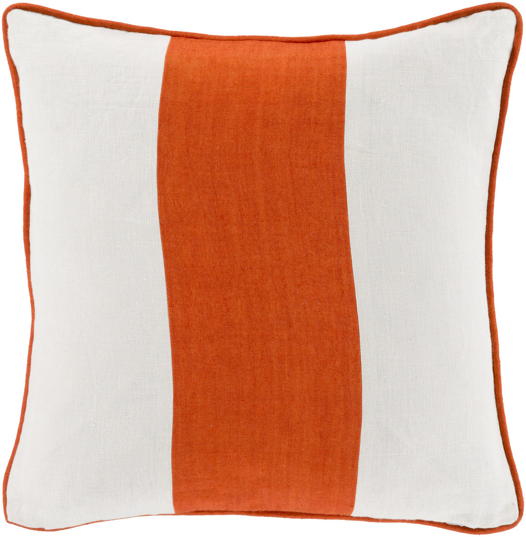 Surya Linen Stripe LS-003 Pillow 18 X 18 X 4 Poly filled