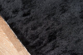 Momeni Luster Shag LS-01 Black Area Rug Closeup