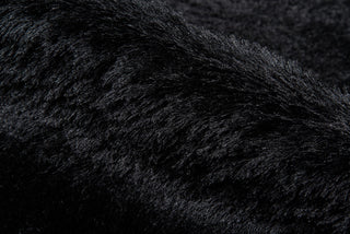 Momeni Luster Shag LS-01 Black Area Rug Detail Shot