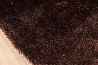 Momeni Luster Shag LS-01 Brown Area Rug Closeup