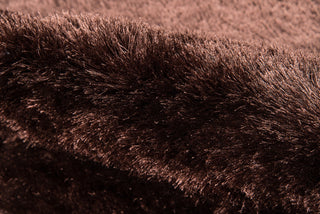 Momeni Luster Shag LS-01 Brown Area Rug Detail Shot