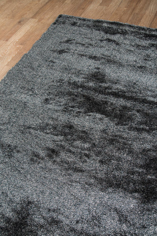 Momeni Luster Shag LS-01 Carbon Area Rug Corner Shot Feature