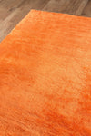 Momeni Luster Shag LS-01 Tangerine Area Rug Corner Shot Feature