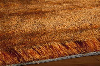 Momeni Luster Shag LS-01 Tangerine Area Rug Closeup